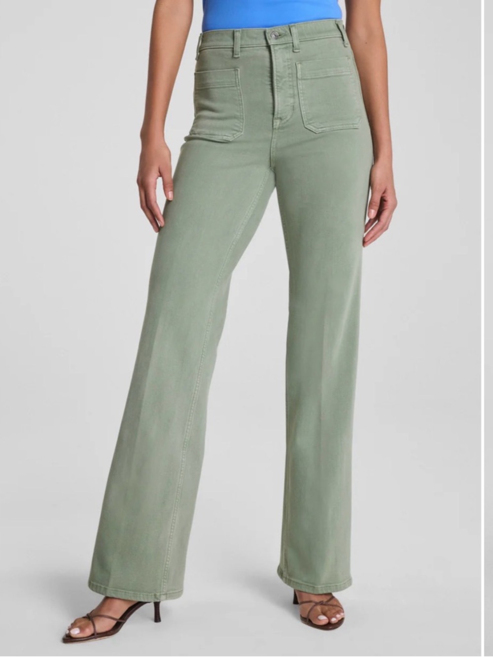 ROLLA'S High-Rise Wide-Leg Jeans in Sage Green